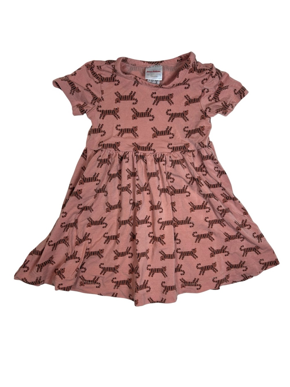 Hanna Andersson Toddler Girls' Muted Pink Tiger Print Soft Tencel Dress 18/24